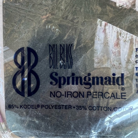 VTG Springmaid Bill Blass Collection Windemere Cottage Ruffle Twin Flat Sheet - Picture 4 of 8